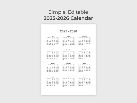 2025-2026 School-Year Calendar