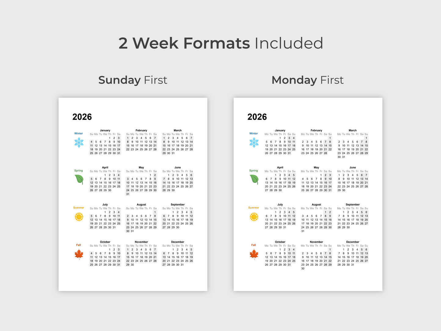 2026 Calendar