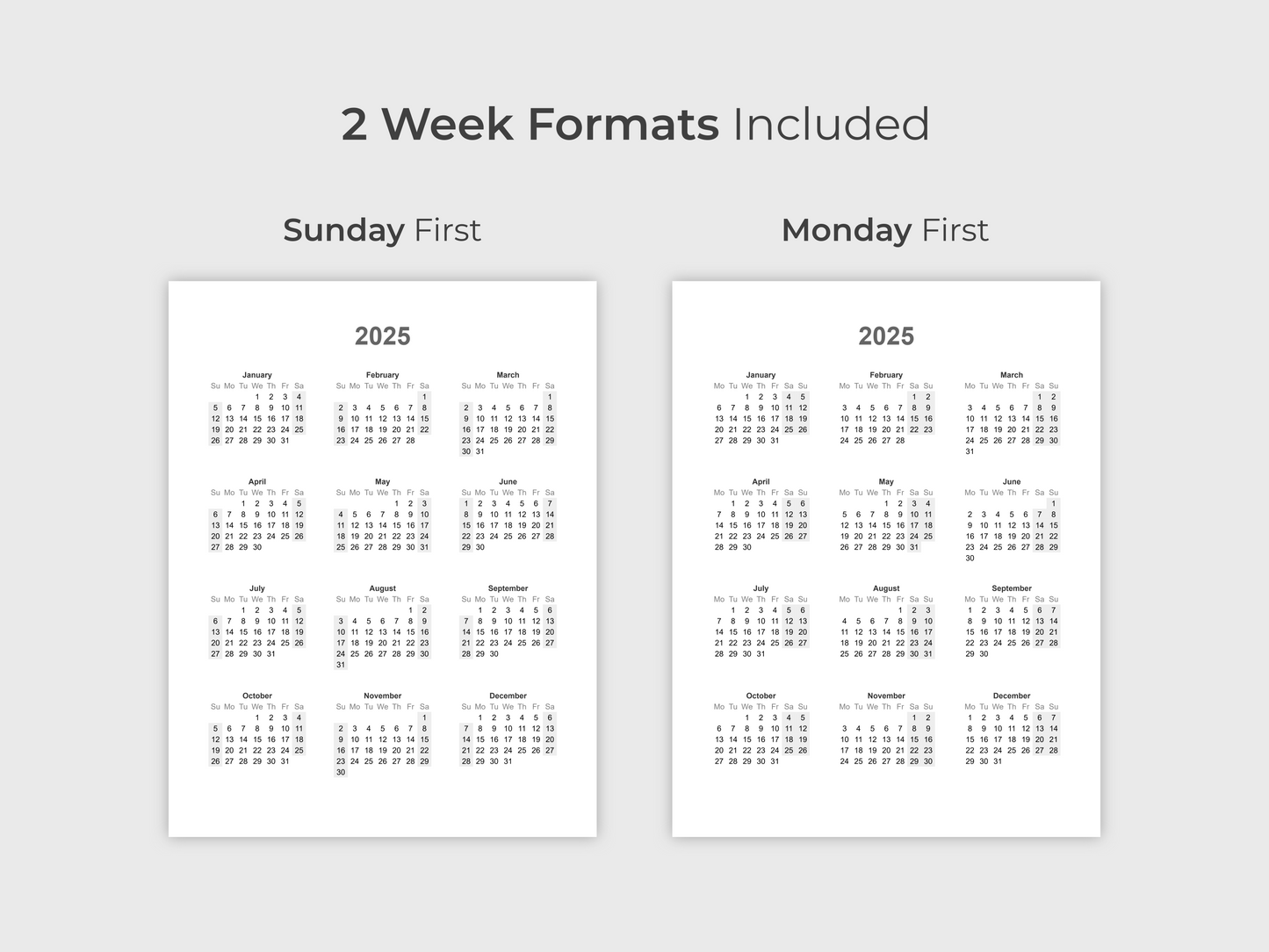 2025 Calendar