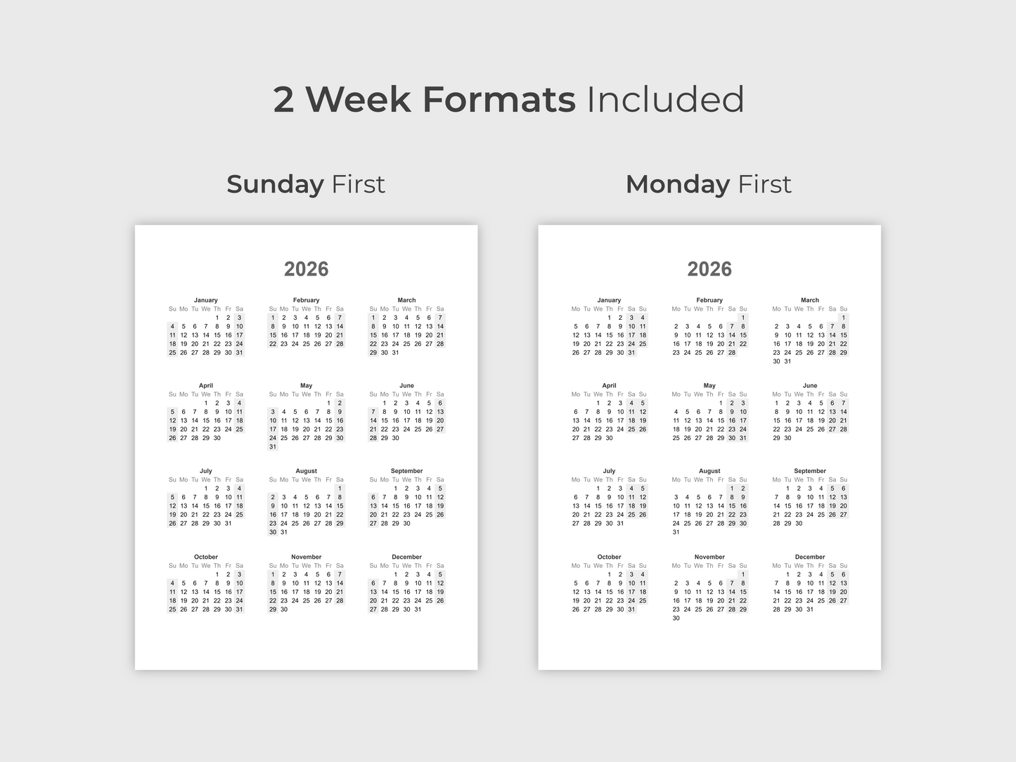 2026 Calendar