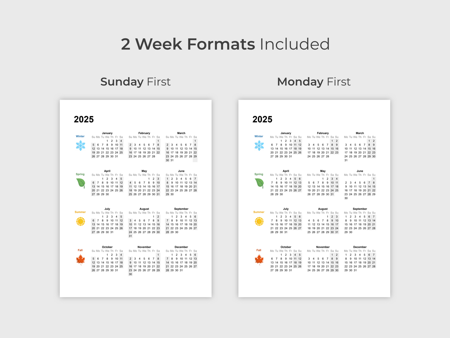 2025 Calendar