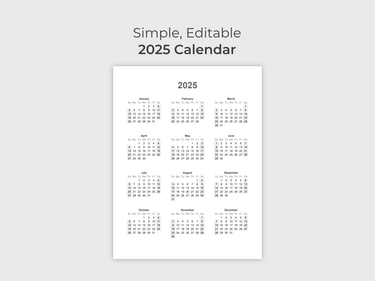 2025 Calendar