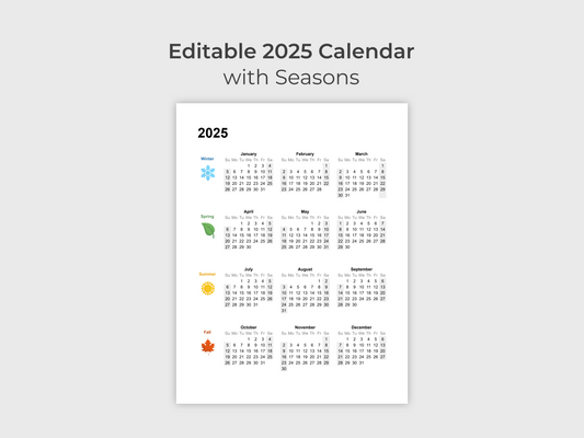 2025 Calendar